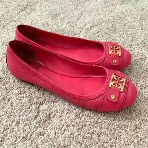 Tory Burch Pink Leather Flats